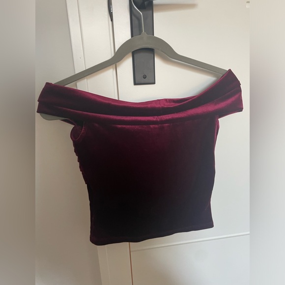 Reformation Velvet Off-Shoulder Top in XS - Picture 3 of 4
